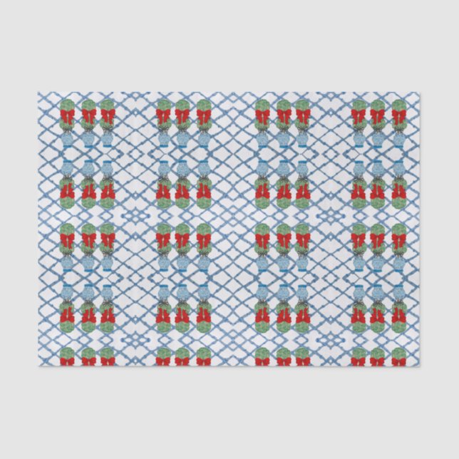 Christmas Chinoiserie Bamboo Topiaries Topiary   Tissue Paper (Front)