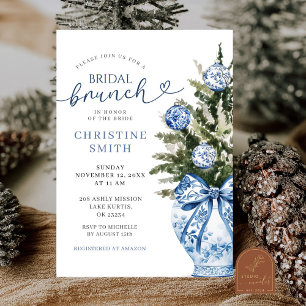 Christmas Chinoiserie Bridal Brunch Invitation