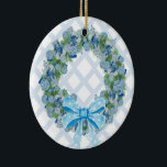 Christmas Chinoiserie Ginger Jar Jars  Ceramic Tree Decoration<br><div class="desc">Art by Dawne 
My hand painted ginger jar replicated a tonne and made into this wreath.</div>