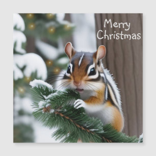 Christmas Chipmunk Magnetic Card