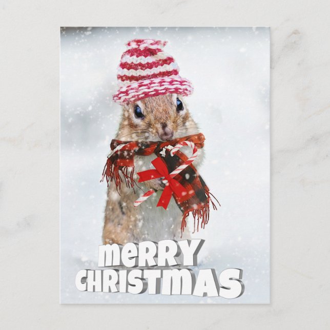 Christmas chipmunk postcard (Front)