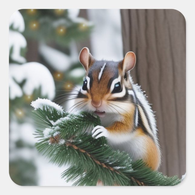 Christmas Chipmunk Stickers (Front)