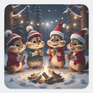 Christmas Chipmunks Stickers