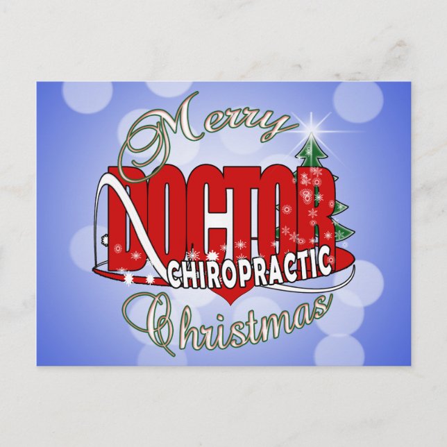 CHRISTMAS CHIROPRACTIC DOCTOR HOLIDAY POSTCARD (Front)