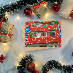 Christmas Chocolate Candy Santa Claus Holiday Card