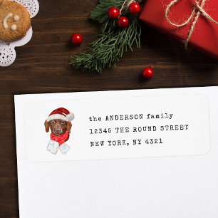 Christmas Chocolate Dachshund Dog Return Address