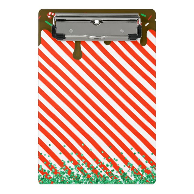 Christmas Chocolate Drip Peppermint Candy Xmas Fun Mini Clipboard (Front)