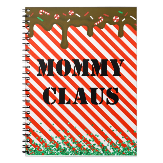 Christmas Chocolate Drip Peppermint Candy Xmas Fun Notebook (Front)