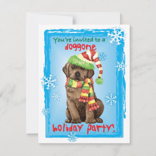 Christmas Chocolate Lab Invitation