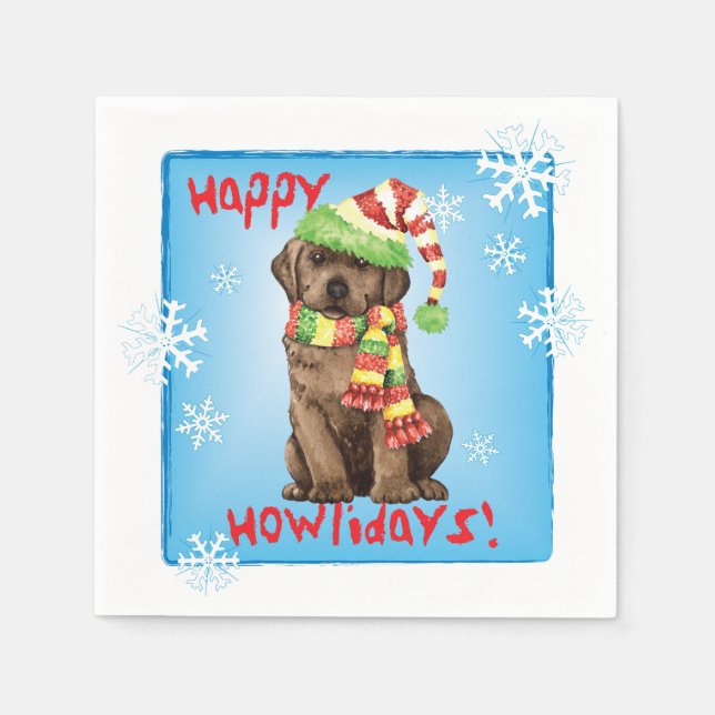 Christmas Chocolate Lab Napkin (Front)