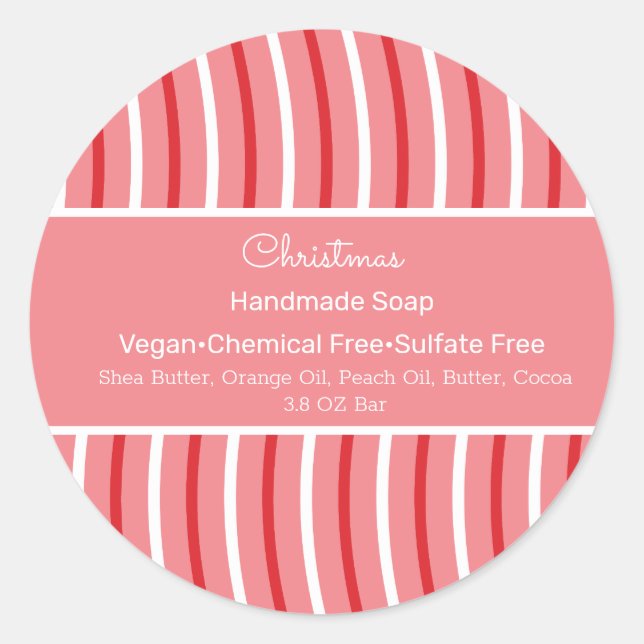 Christmas  Chocolate Pink Handmade Soap Beauty Classic Round Sticker (Front)