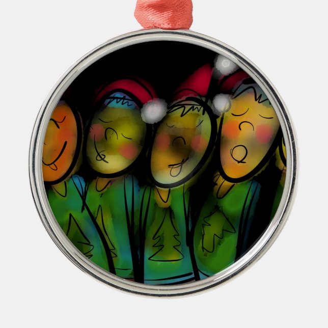 Christmas Choir Metal Tree Decoration (Front)