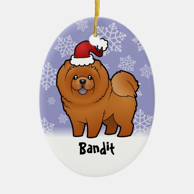 Christmas Chow Chow (add your pets name) Ceramic Tree Decoration (Front)