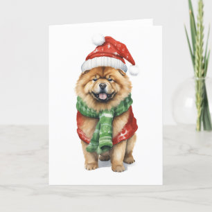 Christmas Chow Holiday Card – Cute Dog Lover Greet