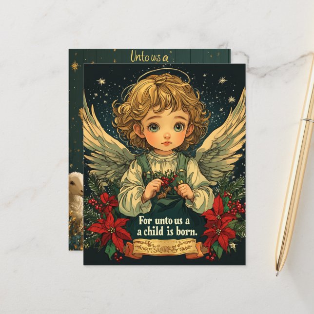 Christmas Christ Child Bible Verse Scrapbook Paper (Front/Back In Situ)