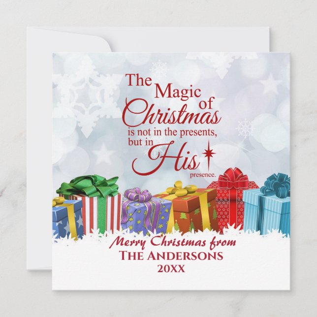 Christmas Christian Custom Elegant Greeting Card (Front)