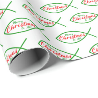 Christmas Christian Fish Religious Ichthys Ichthus Wrapping Paper