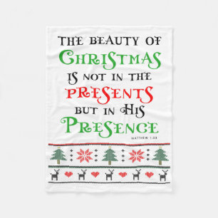 Christmas Christian Gift In His Presence Matthew 1 Fleece Blanket
