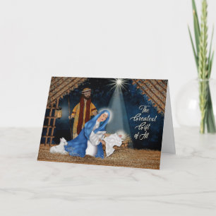 Christmas, Christian,  Manger Scene, Mary, Joseph Card