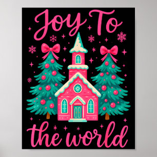 Christmas Christian Nativity Scene Joy To The Worl Poster