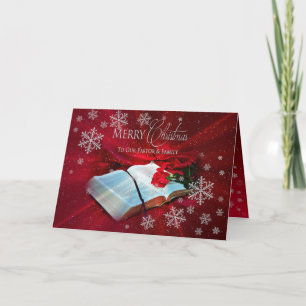 Christmas - Christian - Pastor/Family - Red Holiday Card
