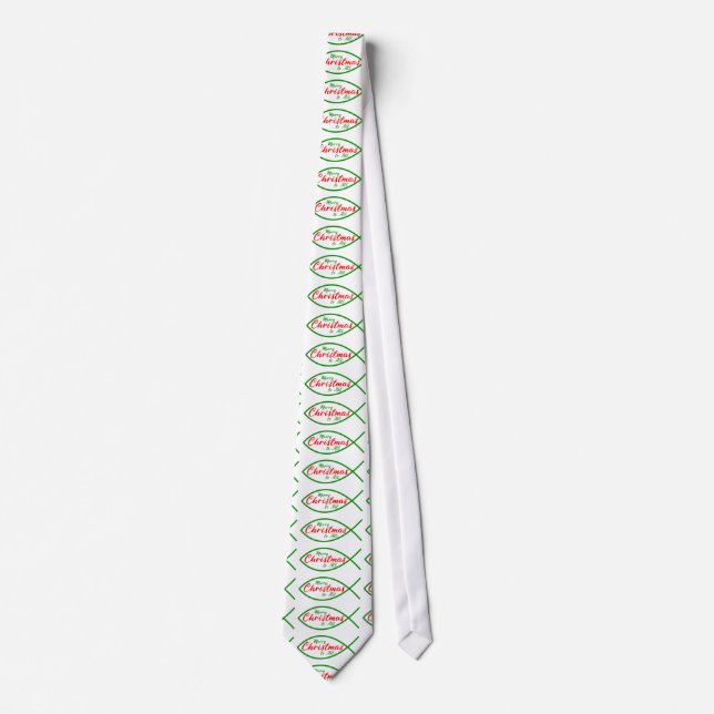 Christmas Christian Religious Fish Symbol Tie (Front)