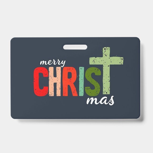 Christmas Christian Text Inspirational  ID Badge (Front)