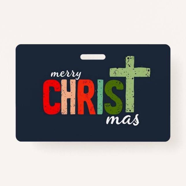 Christmas Christian Text Inspirational  ID Badge (Front)
