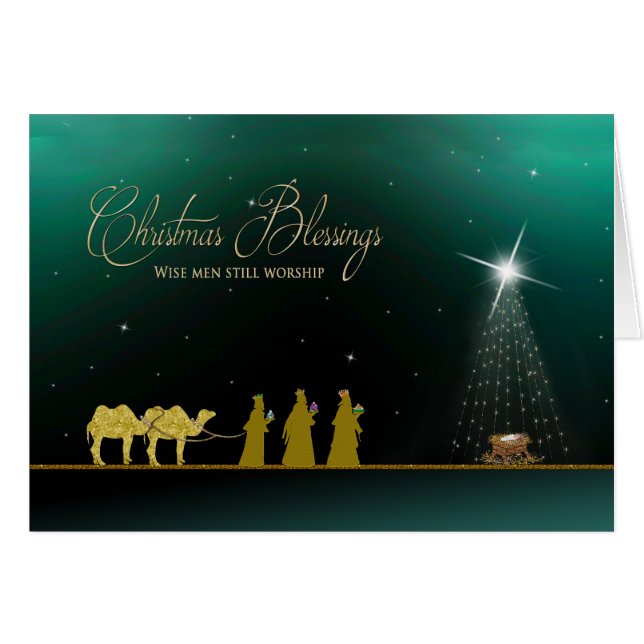 Christmas, Christian, Wise Men Following Star (Front Horizontal)