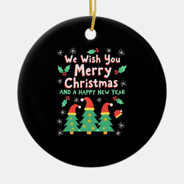 Christmas Christmas Christmas Christmas Christmas  Ceramic Tree Decoration (Front)