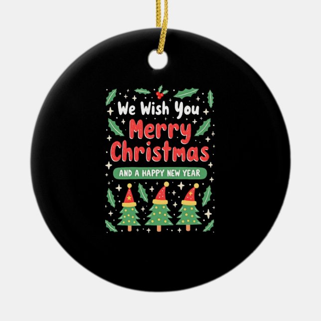 Christmas Christmas Christmas Christmas Christmas  Ceramic Tree Decoration (Front)