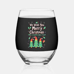 Christmas Christmas Christmas Christmas Christmas  Stemless Wine Glass
