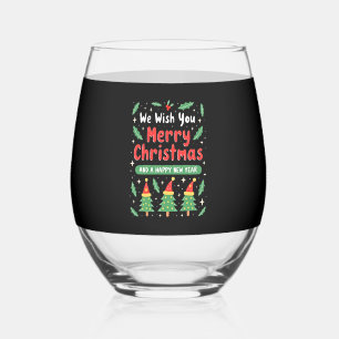 Christmas Christmas Christmas Christmas Christmas  Stemless Wine Glass