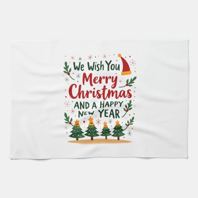 Christmas Christmas Christmas Christmas Christmas  Tea Towel (Horizontal)