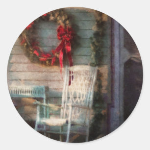 Christmas - Christmas is right around the corner Classic Round Sticker
