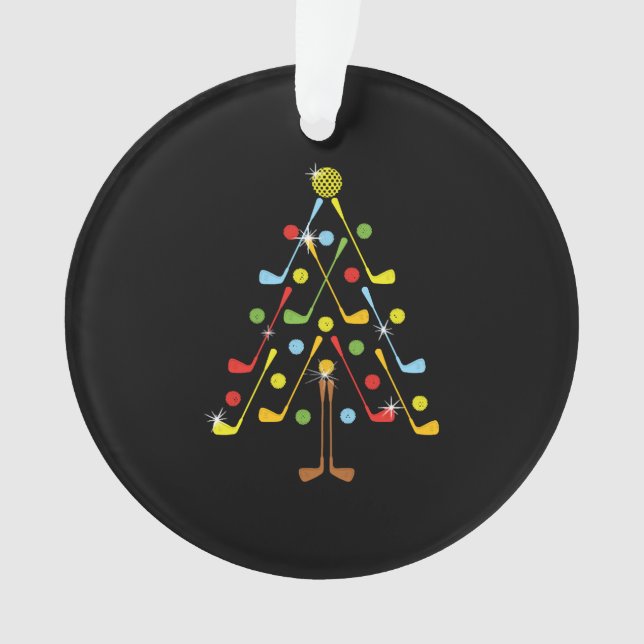 Christmas Christmas Tree Golf Golf Ball Shirt Ornament (Front)