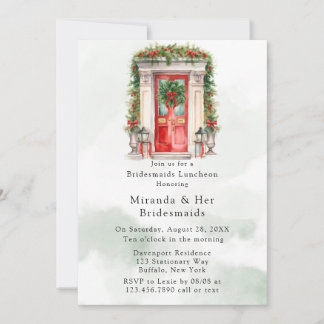 Christmas Church Door Winter Bridesmaids Luncheon Invitation