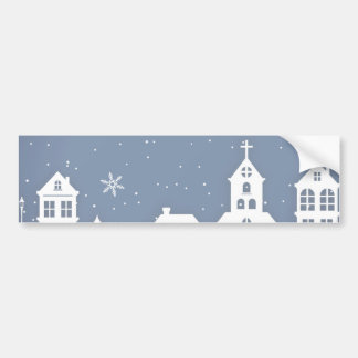 Christmas Church Landscape Bumper Sticker