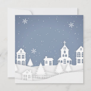 Christmas Church Landscape Card