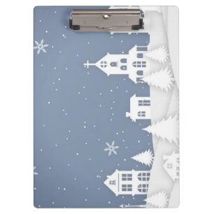 Christmas Church Landscape Clipboard