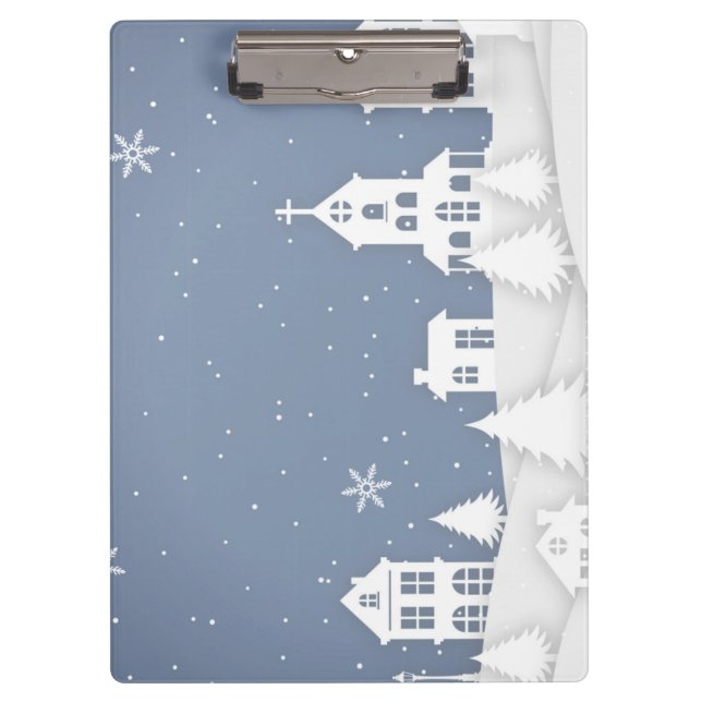 Christmas Church Landscape Clipboard (Front)
