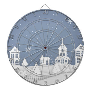 Christmas Church Landscape Dartboard