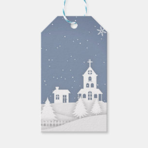 Christmas Church Landscape Gift Tags
