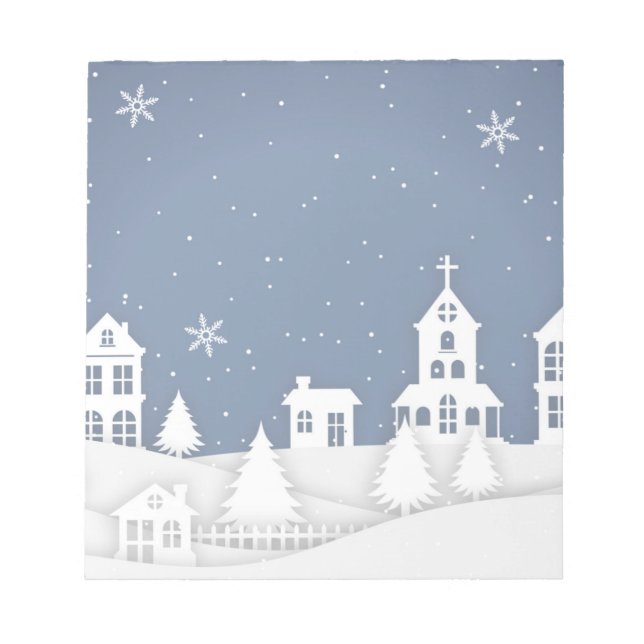 Christmas Church Landscape Notepad (Front)