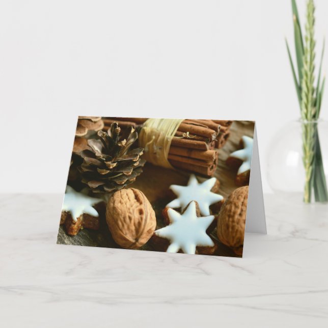 Christmas Cinnamon Sticks and Stars Card (Front)
