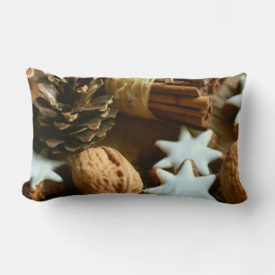 Christmas Cinnamon Sticks and Stars Lumbar Cushion
