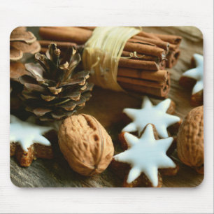 Christmas Cinnamon Sticks and Stars Mouse Pad