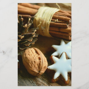 Christmas Cinnamon Sticks and Stars Stationery