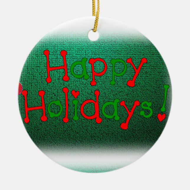 Christmas Circle Ornament, h Ceramic Tree Decoration (Front)
