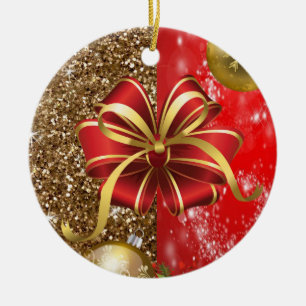 Christmas Circle Ornament, Merry Christmas Ceramic Tree Decoration